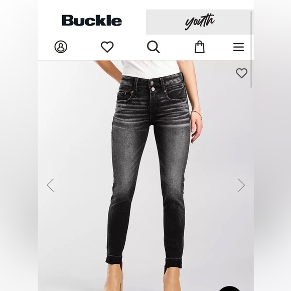 Skinny Stretch Jean Buckle Black - Picture 1 of 3